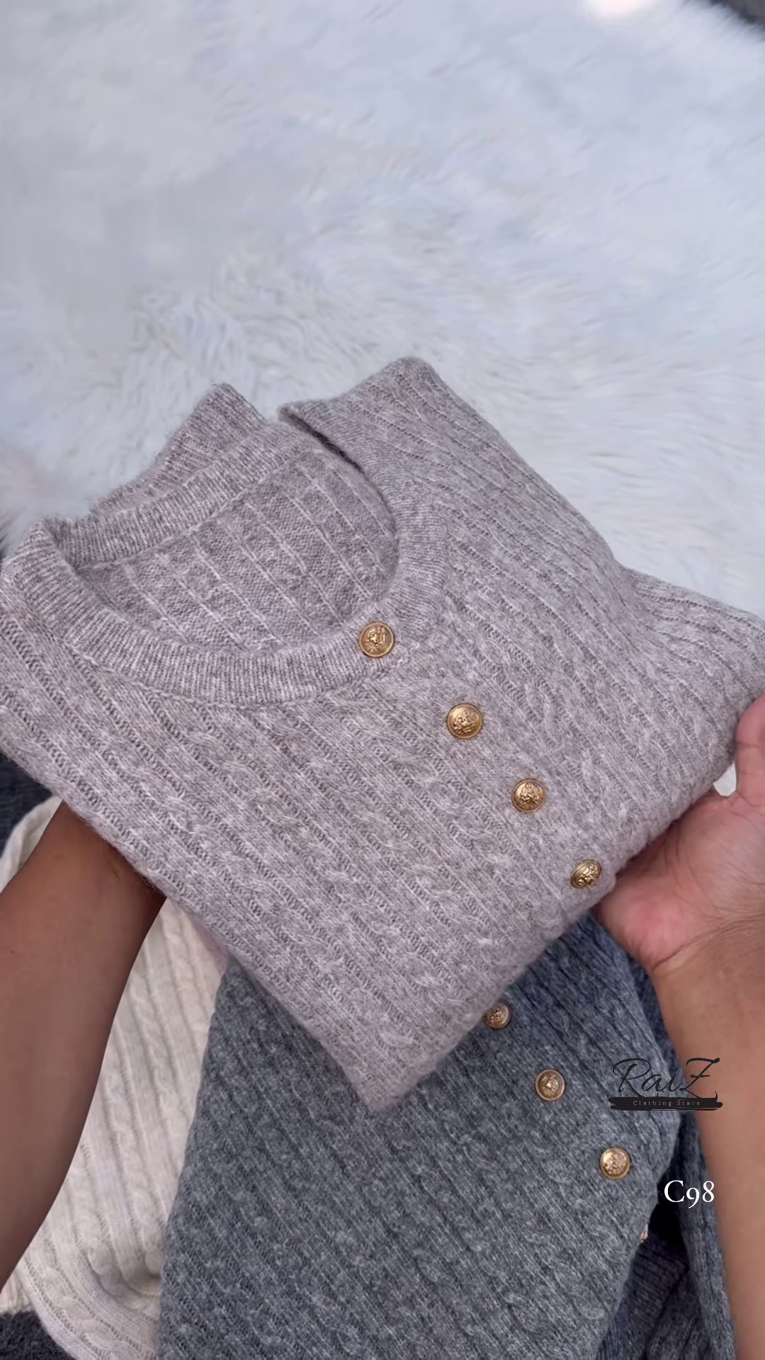 Gold-Button Cable Cardigan – Luxe, Cozy, and Timelessly Chic ✨🧶 - Image 2