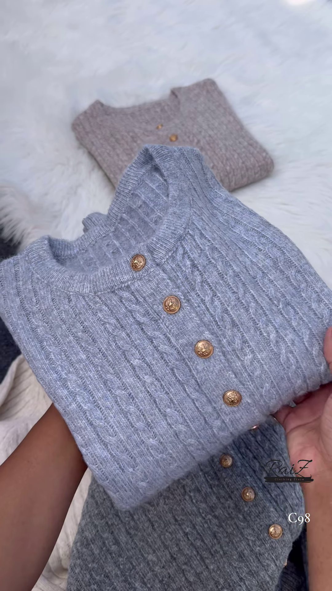 Gold-Button Cable Cardigan – Luxe, Cozy, and Timelessly Chic ✨🧶 - Image 5