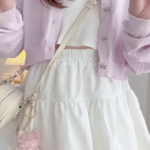 Pastel Knitwear Collection 🧶🎀 With Bow Buttons, Zip Charm & Ribbed Texture – Purple, Blue & Pink Variants