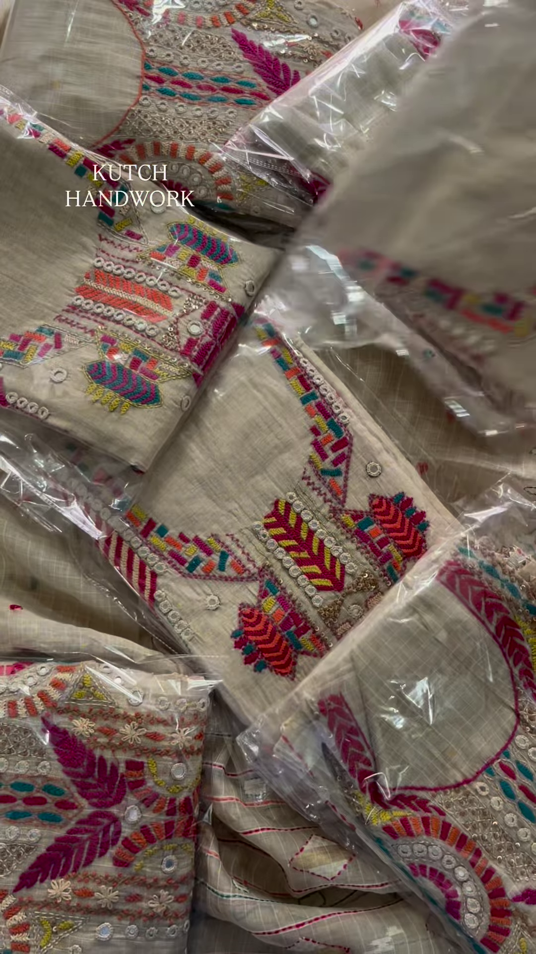 Kamdani Embellished Fabric with Multi-Colored Floral Border - Image 4