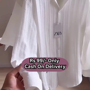 Men’s White Textured Designer Shirt – Premium Look Casual Wear | Rs. 99 Only | COD Available
