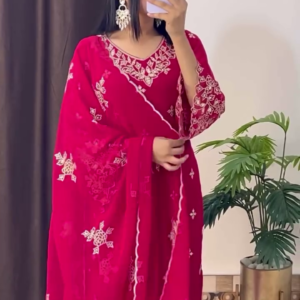 Graceful Bandhej-Style Kurta Set with Embroidery – 8 Color Options | Ethnic Wear for Women