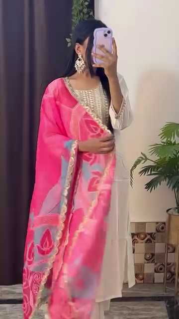 Festive Yellow Embroidered Kurta Set with Multicolor Dupatta – 10 Color Variants | Ethnic Wear for Women - Image 10