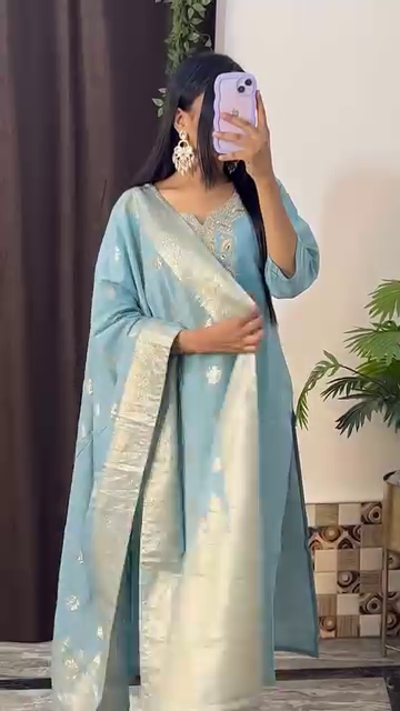 Festive Yellow Embroidered Kurta Set with Multicolor Dupatta – 10 Color Variants | Ethnic Wear for Women - Image 3