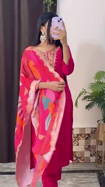 Festive Yellow Embroidered Kurta Set with Multicolor Dupatta – 10 Color Variants | Ethnic Wear for Women - Image 7