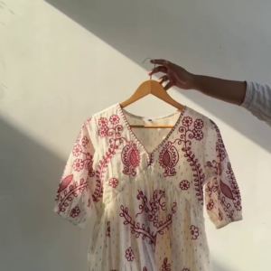 Boho Floral Embroidered Cotton Tunic | Multicolor Ethnic Top for Women