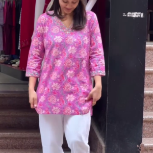 Floral Printed Cotton Kurti – Everyday Comfort in 6 Vibrant Shades