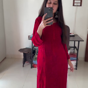 Elegant Ombre Embroidered Kurta – Chikankari-Inspired Design in 4 Shades