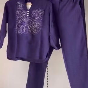 Women's Butterfly Embroidered Co-Ord Set | Soft Cotton 2-Piece Loungewear in 5 Colors