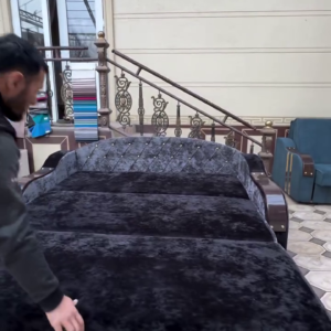 Luxurious Black Velvet Sofa Bed – Style Meets Function 🖤🛋️