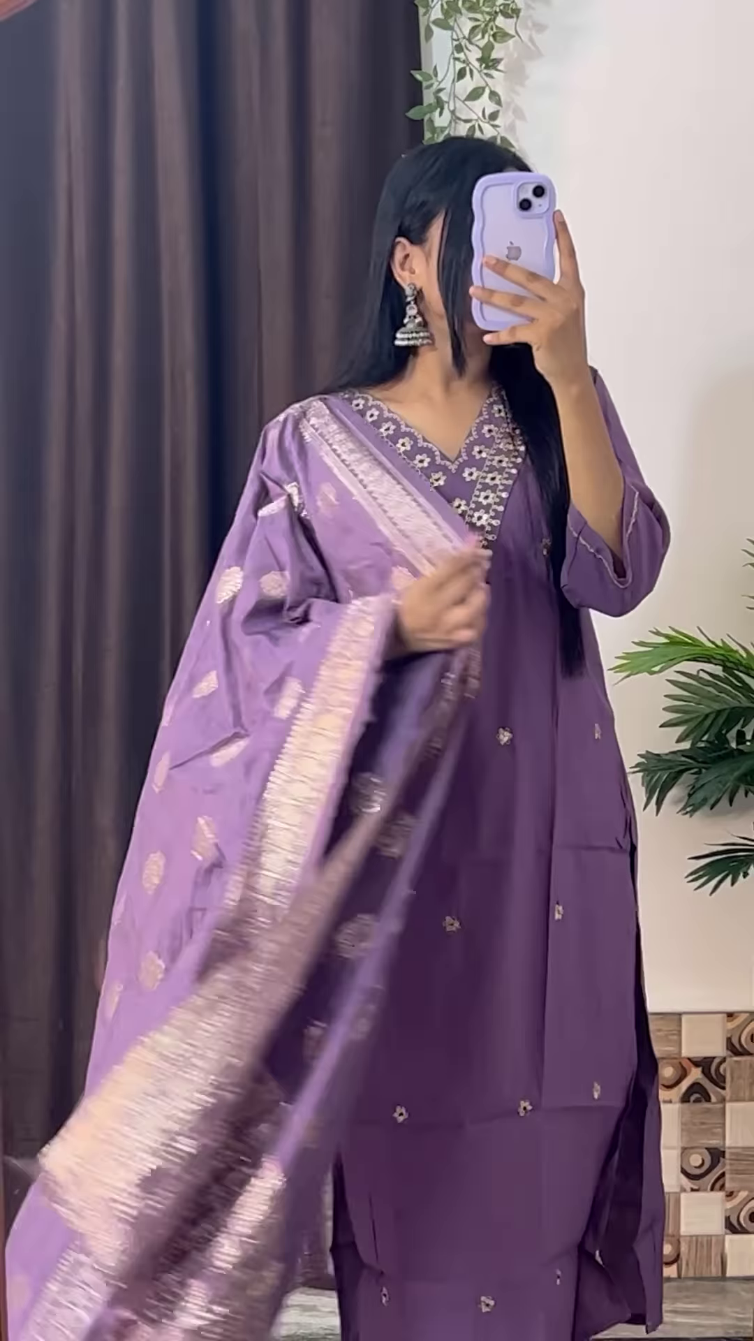 Elegant Dark Teal Green Kurta with White Floral Embroidery and Printed Organza Dupatta - Chic Ethnic Set - Image 3