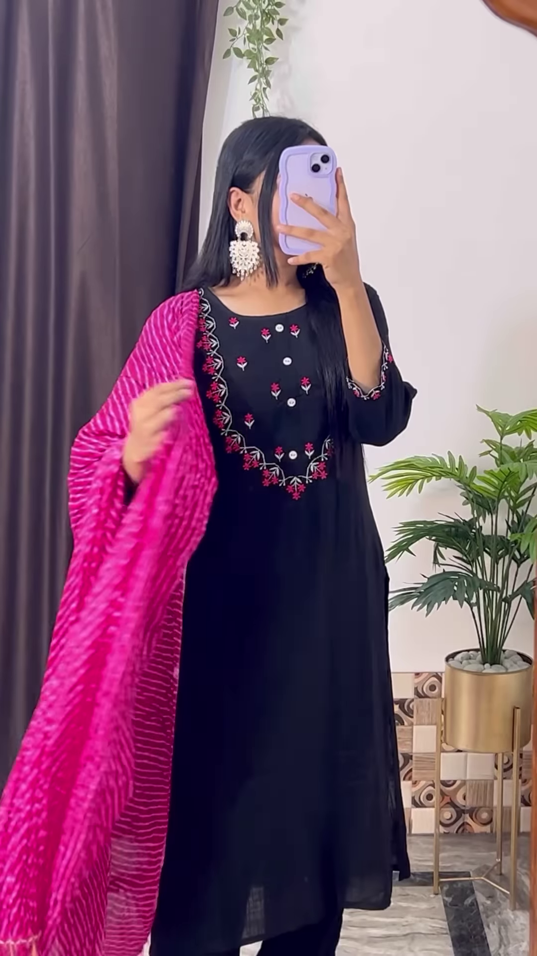 Elegant Dark Teal Green Kurta with White Floral Embroidery and Printed Organza Dupatta - Chic Ethnic Set - Image 7