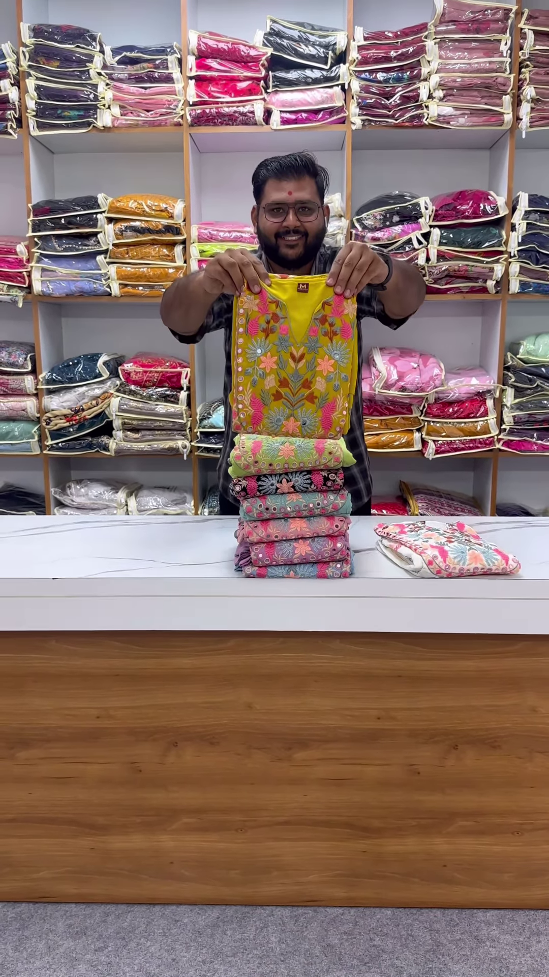 Multi-Color Floral Embroidered Kurta Collection with Mirror Work - Vibrant Boutique Suit Sets - Image 6