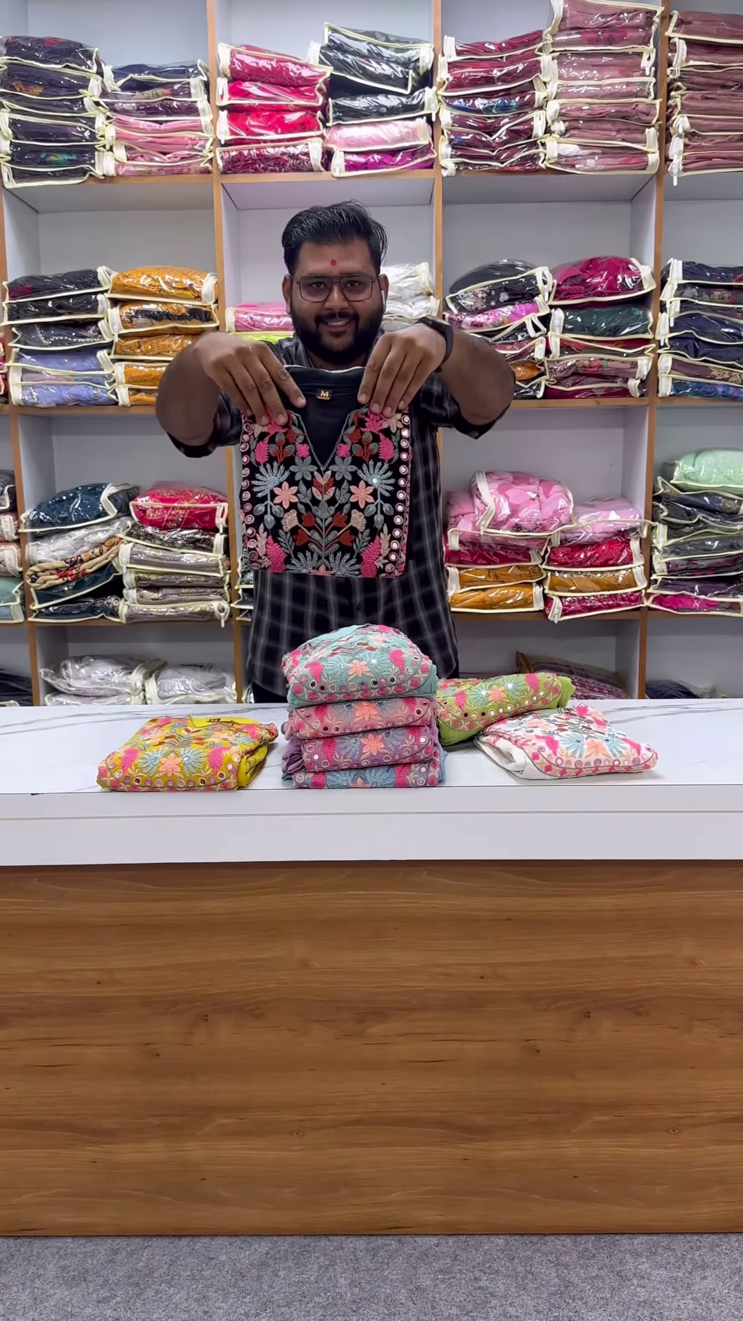 Multi-Color Floral Embroidered Kurta Collection with Mirror Work - Vibrant Boutique Suit Sets - Image 4