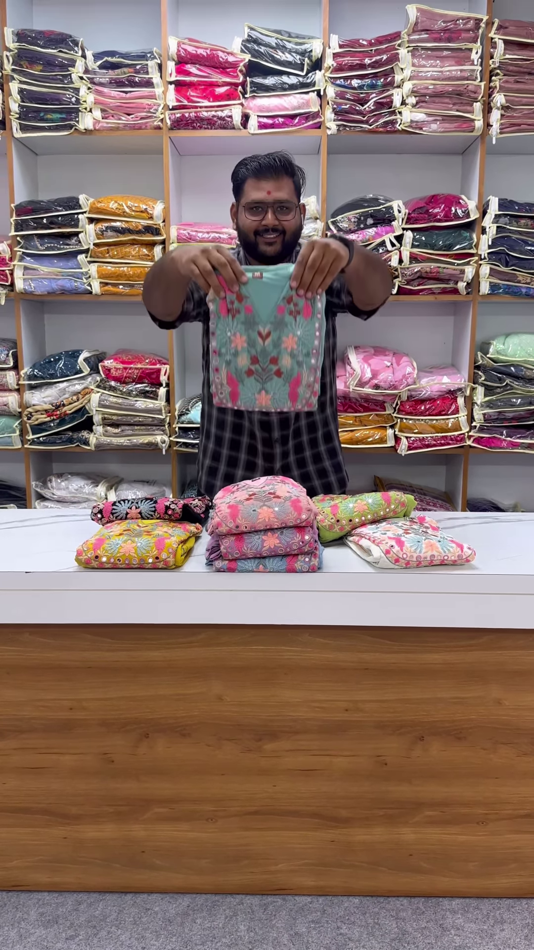 Multi-Color Floral Embroidered Kurta Collection with Mirror Work - Vibrant Boutique Suit Sets - Image 3