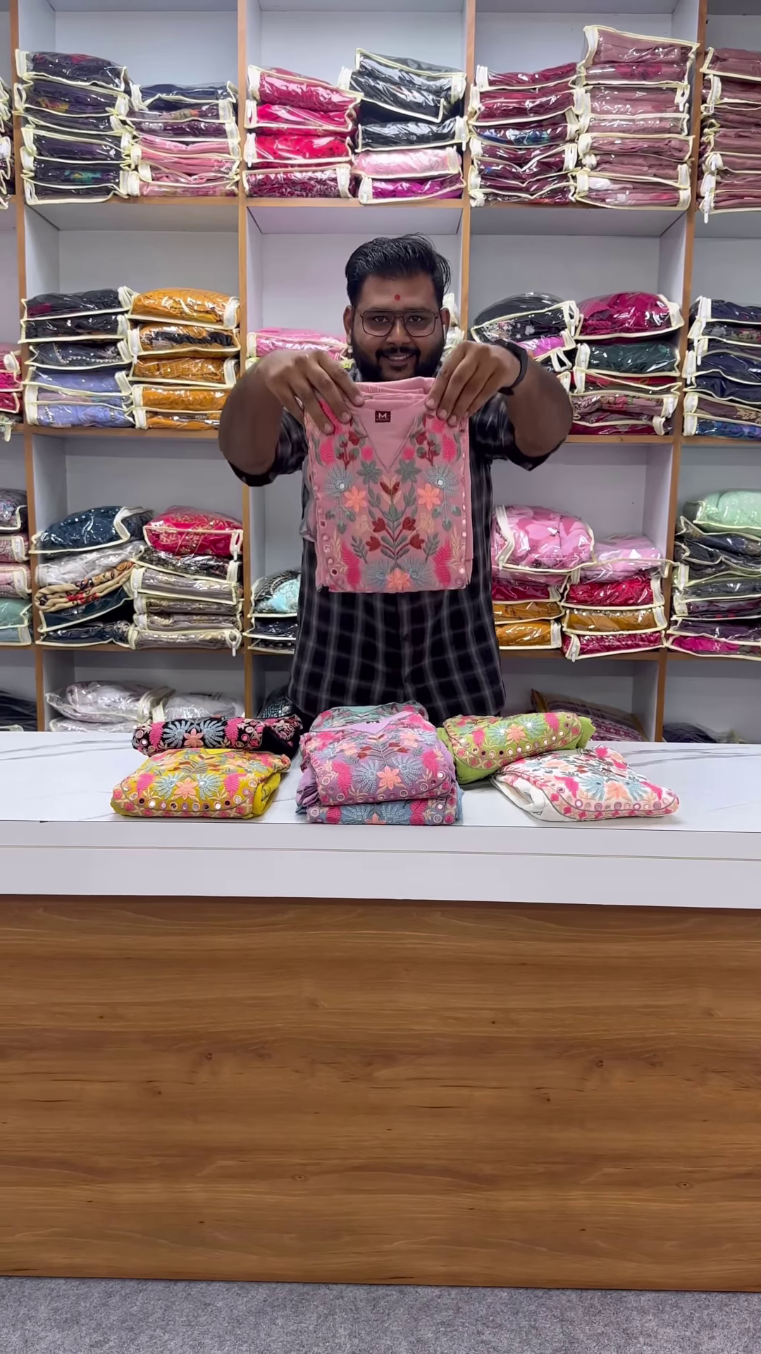 Multi-Color Floral Embroidered Kurta Collection with Mirror Work - Vibrant Boutique Suit Sets