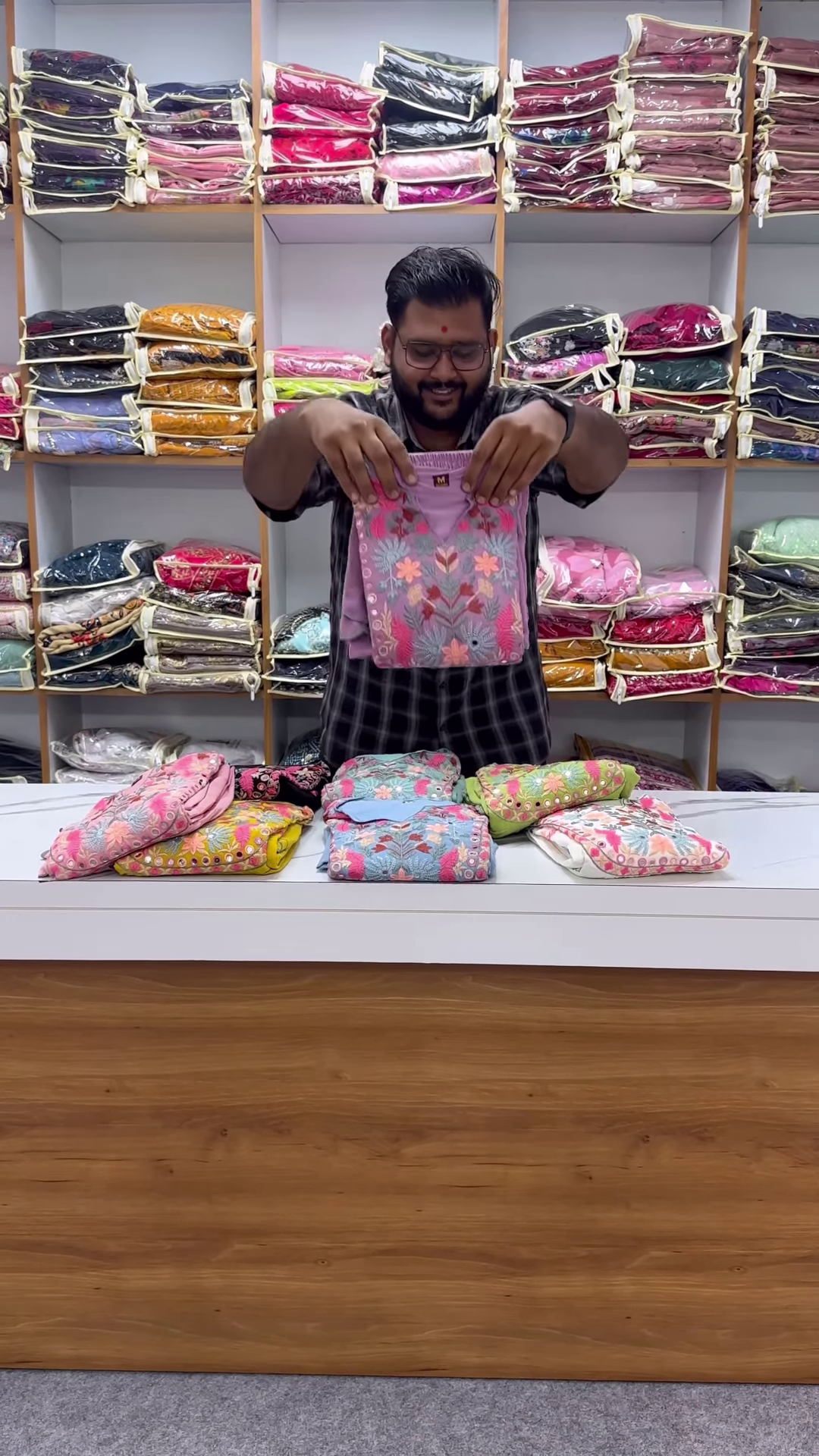 Multi-Color Floral Embroidered Kurta Collection with Mirror Work - Vibrant Boutique Suit Sets - Image 2