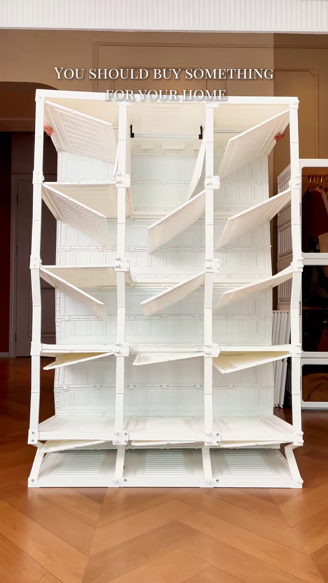 Multi-Level Modular Transparent Home Storage Organizer - Large Capacity Portable Wardrobe Cabinet - Image 4