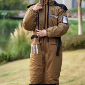 Unisex Heavy-Duty Winter Thermal Coverall - All-in-One Windproof Insulated Outdoor Workwear