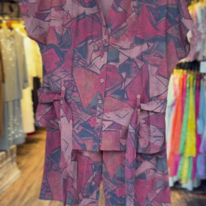 Abstract Print Co-ord Set for Women - Stylish Shirt and Shorts Combo - Casual Chic Outfit