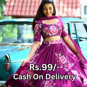 Blooming Magenta Floral Lehenga Choli Set