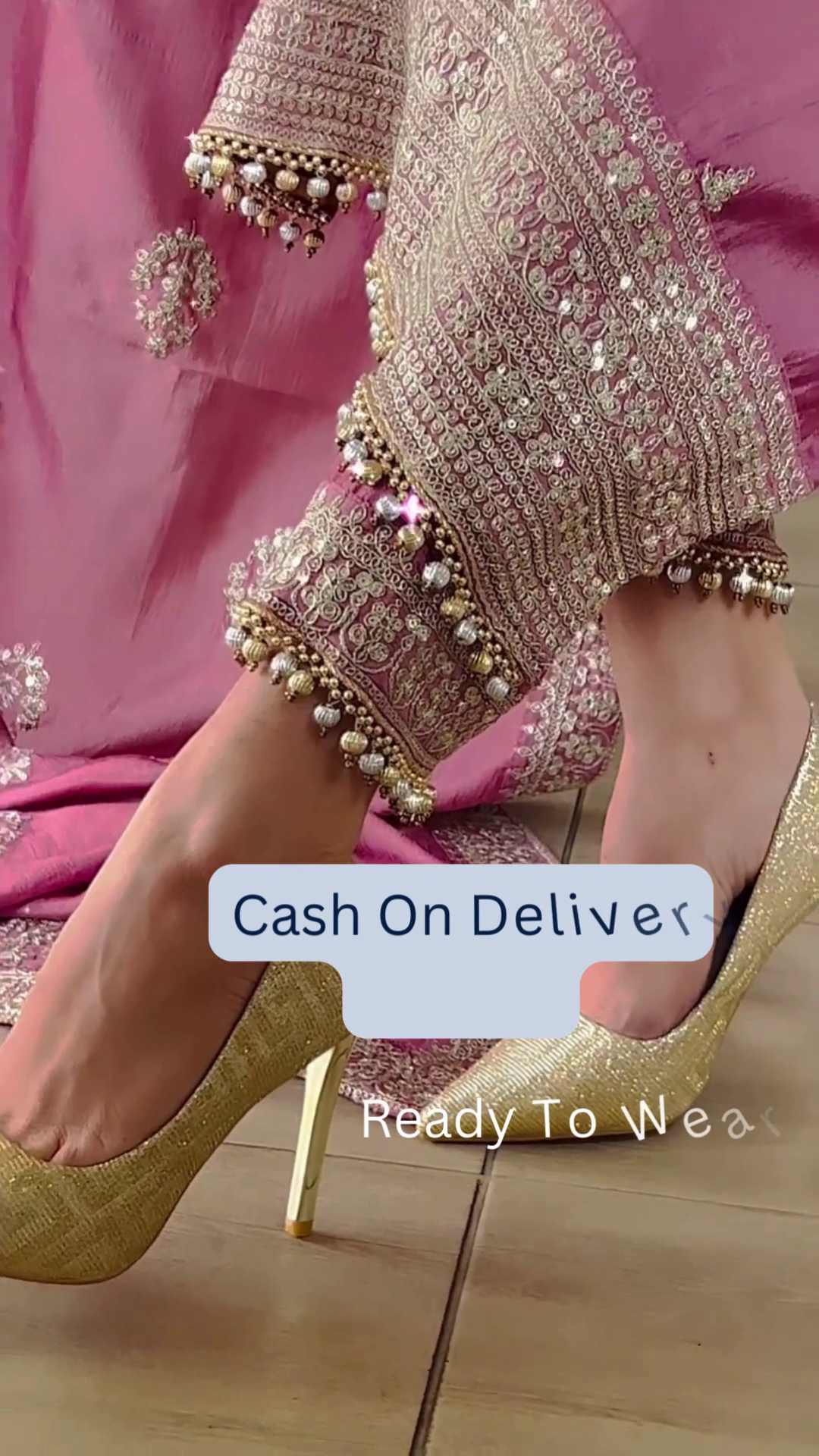 Lavender Grace: Embroidered Silk Suit Set - Image 2