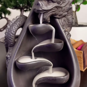 Mystical Dragon Backflow Incense Burner with Waterfall Smoke Effect