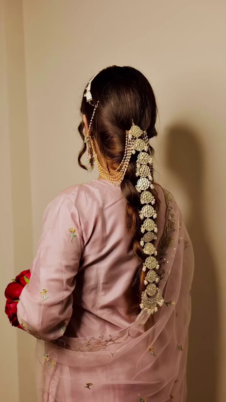 Elegant Bridal Hair Accessory (Matha Patti/Jhoomar) with Intricate Gold-Toned and Pearl Detailing - Image 2