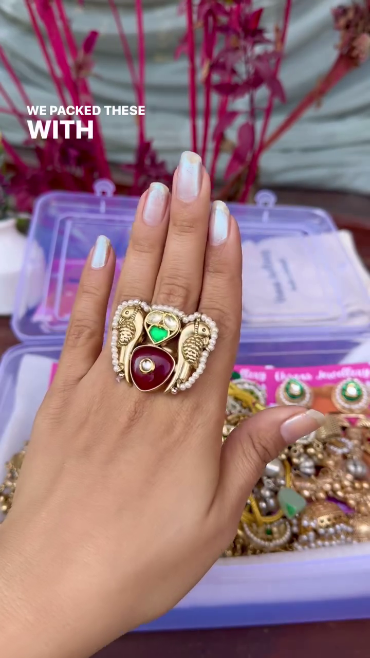 Exquisite Gold-Toned Jhumka Earrings with Kundan, Gemstones, and Pearl Details - Image 2