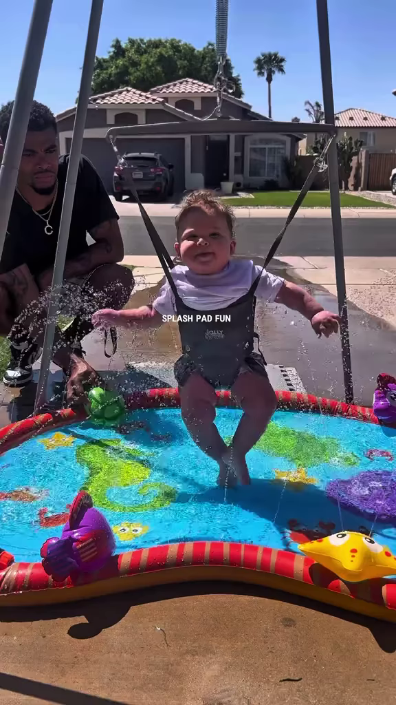 Outdoor Baby Bouncer Swing with Inflatable Water Splash Pad - Image 2