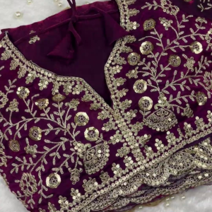 Royal Plum Scalloped Designer Ensemble