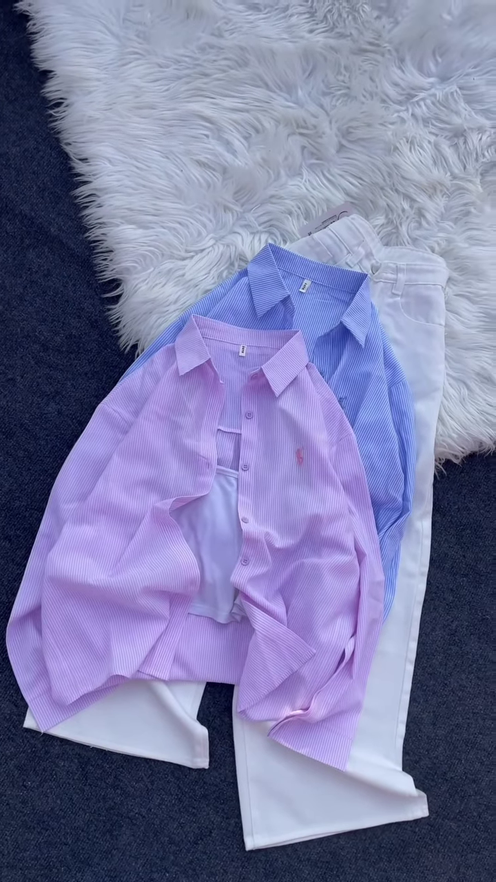 Classic Striped Button-Down Shirt and Trouser Co-ord Set - Image 5