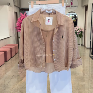 Luxury Striped Shirt and White Trouser Co-ord Set