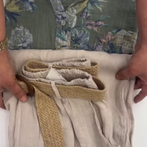 Floral Linen Shirt and Elastic-Waist Trousers Co-ord Set