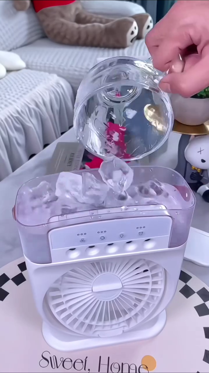 Portable Multi-Function Rechargeable Fan with LED Light & Power Output β Ideal for Home, Office & Travel - Image 4