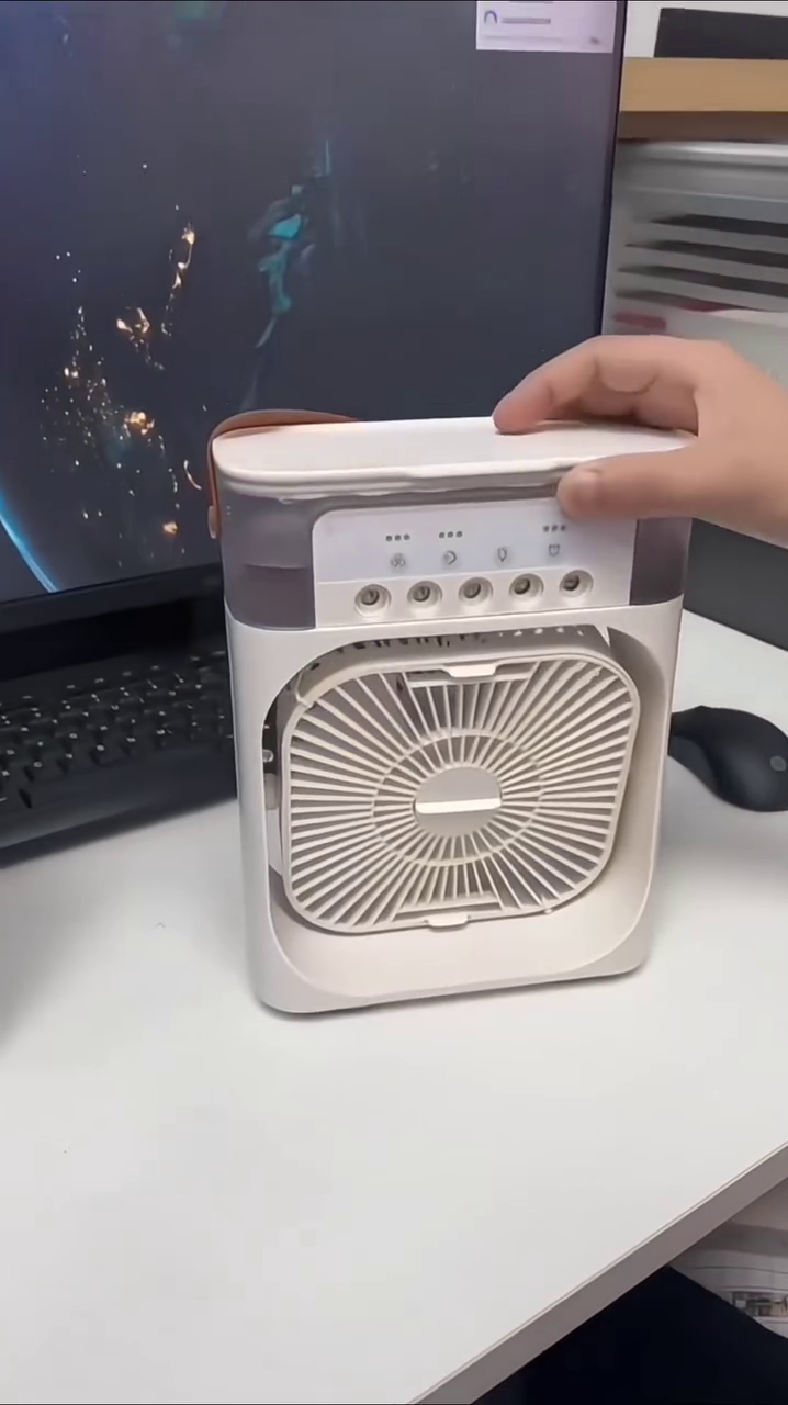 Portable Multi-Function Rechargeable Fan with LED Light & Power Output β Ideal for Home, Office & Travel - Image 2